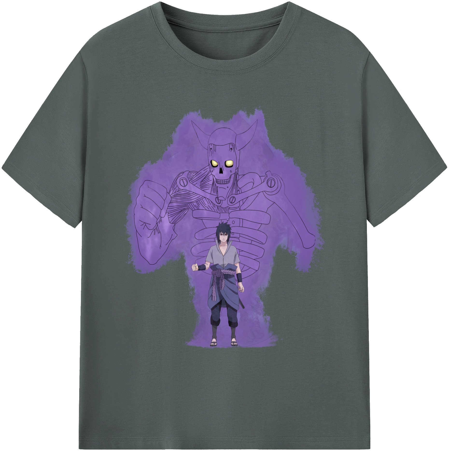 （画像用） NARUTO -ナルト- うちは サスケ Uchiha Sasuke 綿100％ メンズ半袖Tシャツ｜肌触りやわらか＆通気性